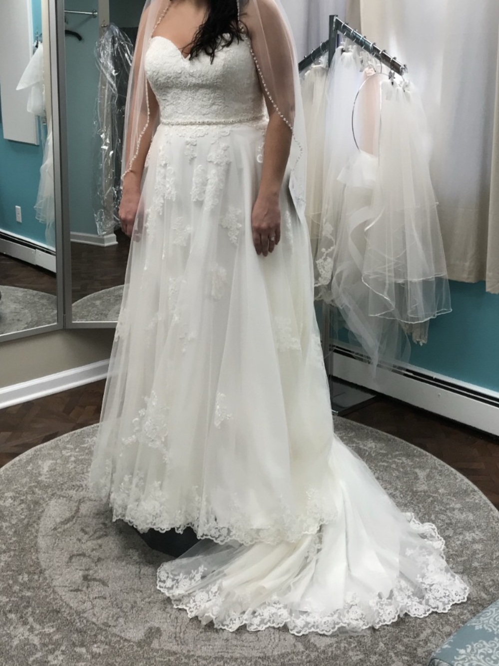 Stella York Ivory Lace A-Line Wedding Gown